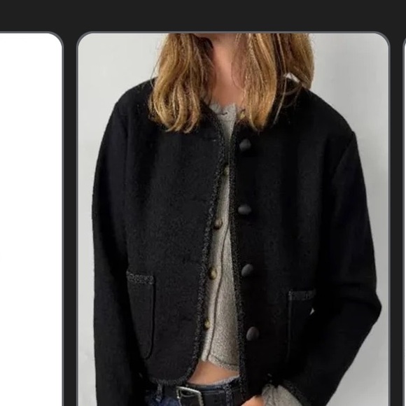 Ciao Lucia Charcoal Button-Up Blazer - Picture 1 of 1